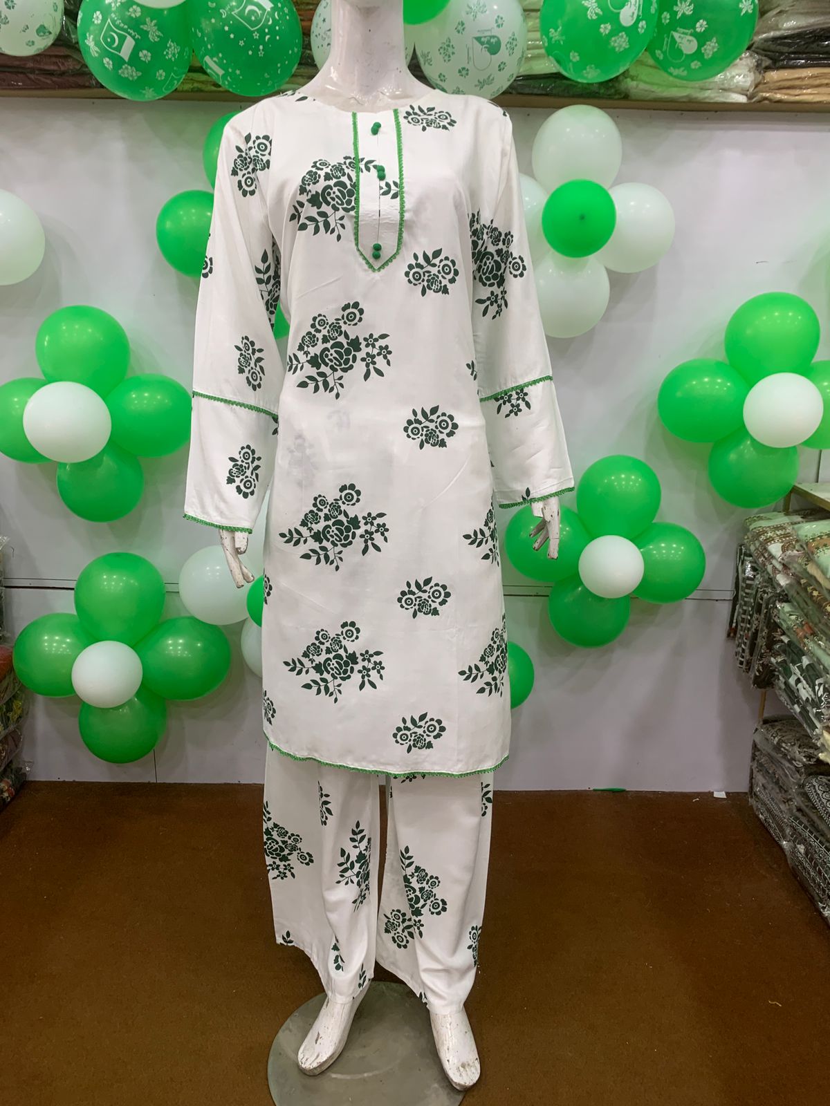 AZADI SALE SUMMER LINEN 2 PIECE. LONG LENGTH ( Flower )