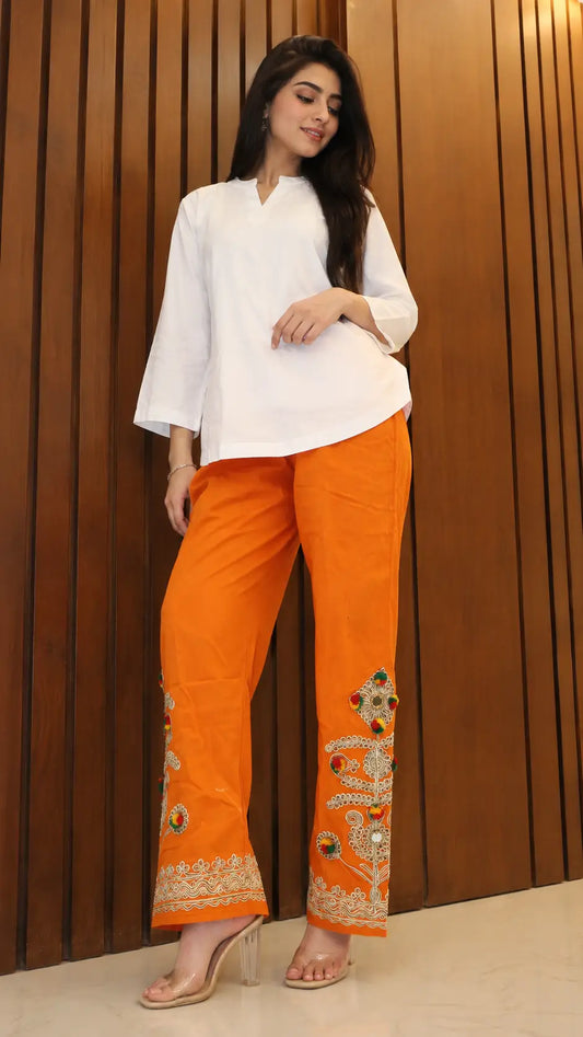 1Pc Women's Stitched Cotton Handmade Embroidered Trouser 10 in stock Loved by 6+