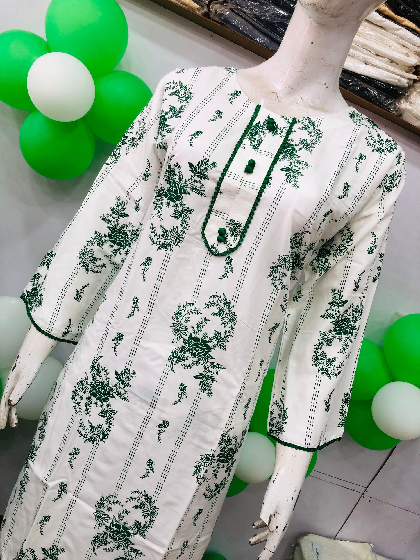AZADI SALE SUMMER LINEN 2 PIECE. LONG LENGTH ( Kali Flower )