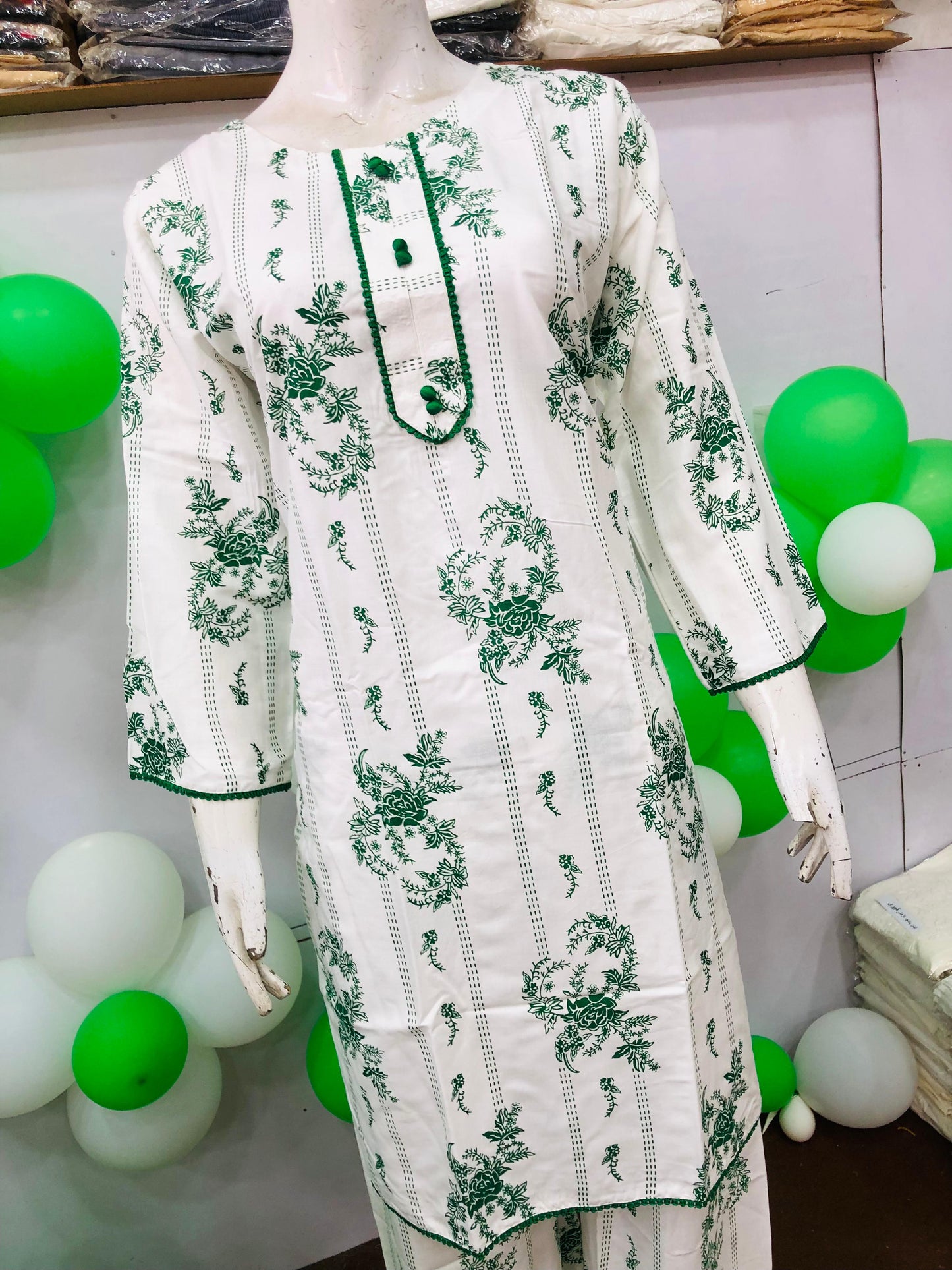 AZADI SALE SUMMER LINEN 2 PIECE. LONG LENGTH ( Kali Flower )