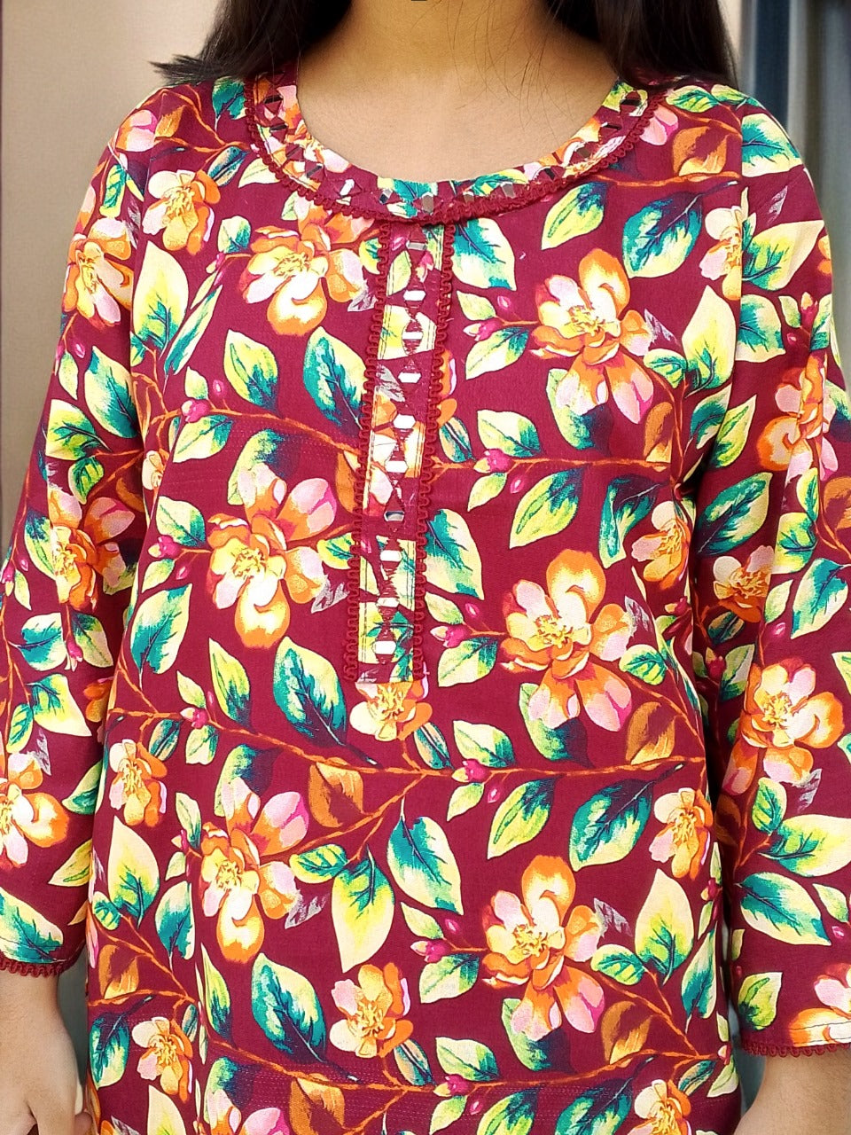 Graceful Cotton Stitched 2-Piece Dress with Mirror Work - Chic & Trendy 02