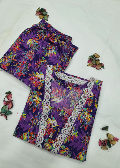 Cotton 2-Piece Stitched Set with Elegant Lace Detailing – Long Length Outfit (12)