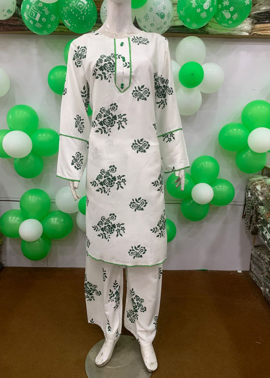AZADI SALE SUMMER LINEN 2 PIECE. LONG LENGTH ( Flower )