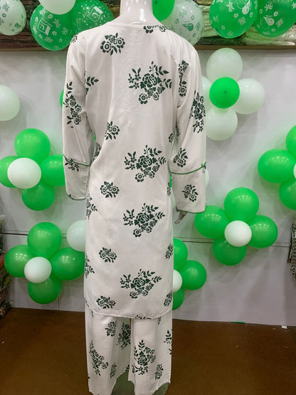 AZADI SALE SUMMER LINEN 2 PIECE. LONG LENGTH ( Flower )