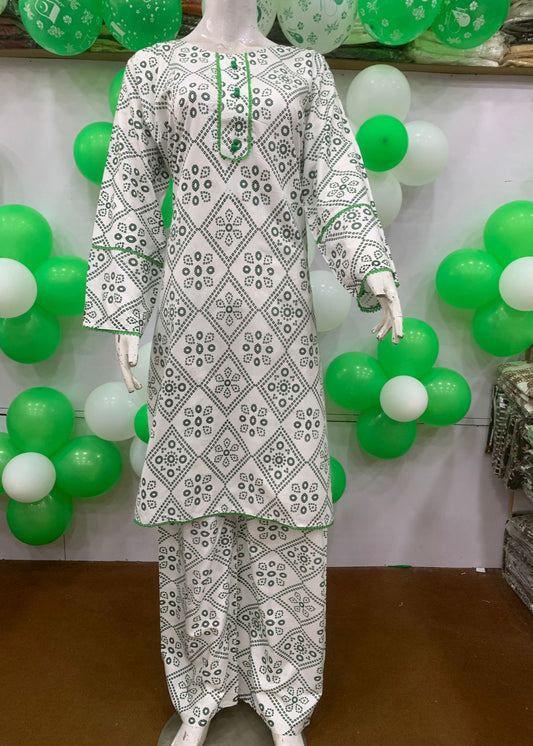 AZADI SALE SUMMER LINEN 2 PIECE. LONG LENGTH ( Chunri )