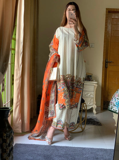 Zara Signature Premium Silky Lawn – Long-Length 3-Piece Set