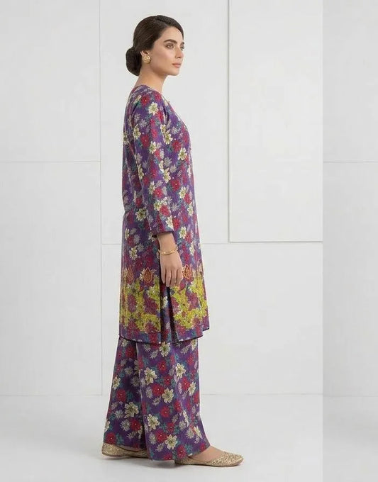 Lawn Women's 2PC Stitched Suit Printed and Embroided