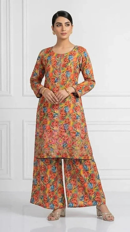 Lawn Women's 2PC Stitched Suit Printed AND Embroided