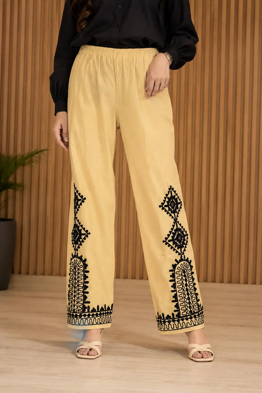 1Pc Women's Stitched Cotton Embroidered Trouser