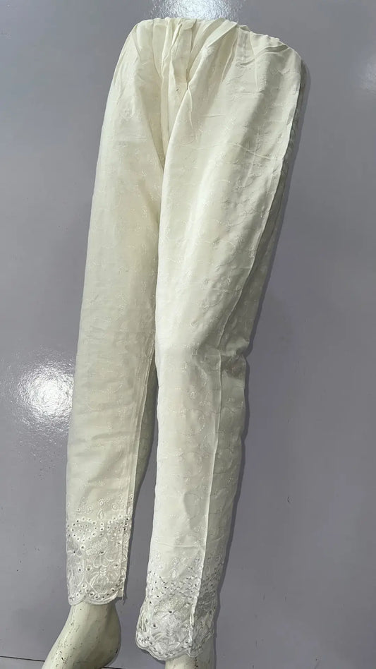 1 Pc Women's Stitched Linen Embroidered Trouser