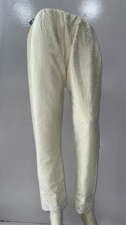 1 Pc Women's Stitched Linen Embroidered Trouser