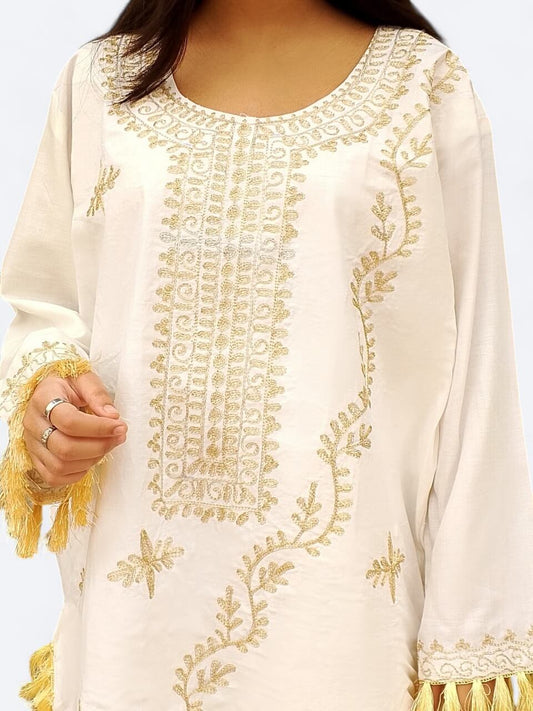 Premium Black Embroidered Shirt & Trouser Set for Women