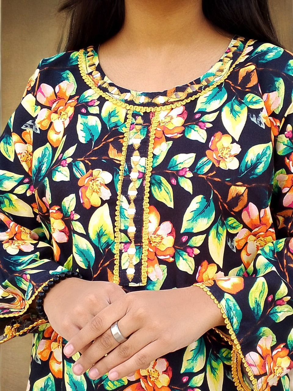 Graceful Cotton Stitched 2-Piece Dress with Mirror Work - Chic & Trendy 12
