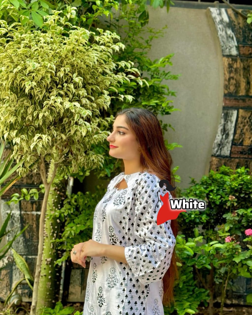 Elegant Summer Linen Bangoli Design 2-Piece set offer Price 1299 (White)