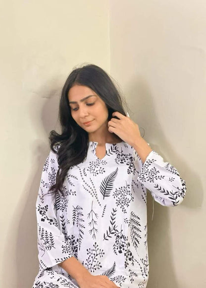 Petal Design Summer Linen Suit – Trendy & Lightweight,  1390 with free delivery (White)