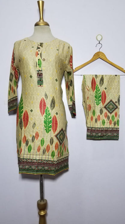 Vibrant Digital Lawn 2-Piece Suit for Women