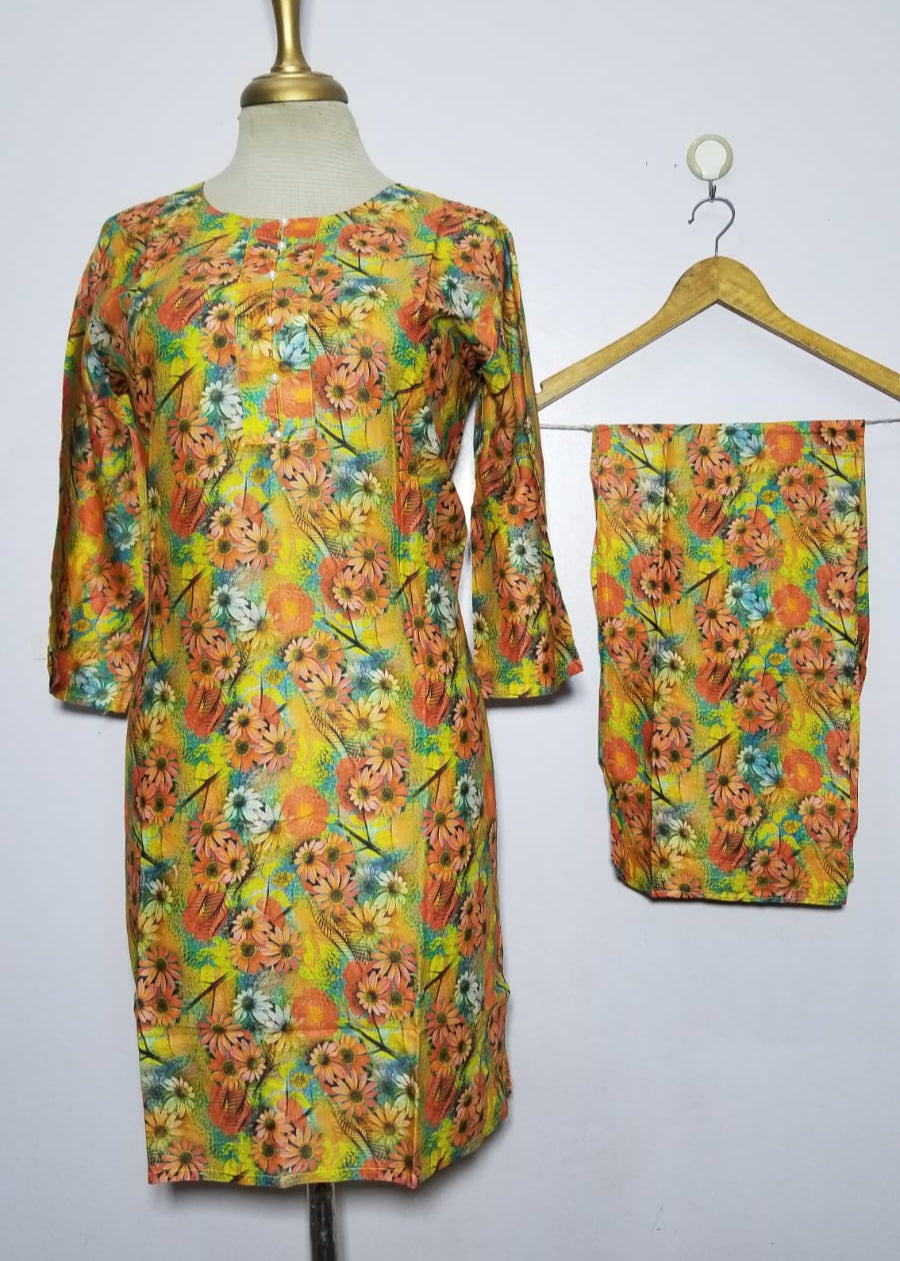 Vibrant Digital Lawn 2-Piece Suit for Women