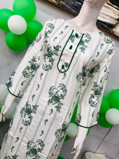 AZADI SALE SUMMER LINEN 2 PIECE. LONG LENGTH ( Kali Flower )