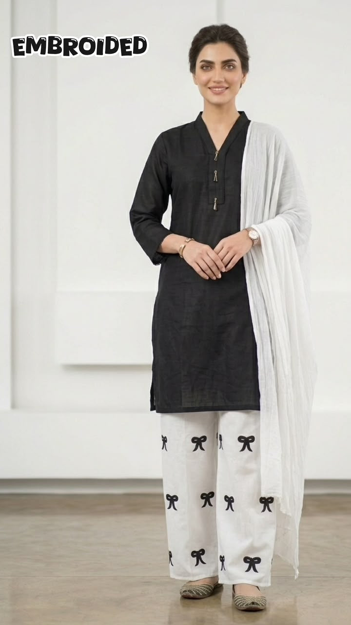 Lawn Cotton STICHED Embroidered 3-Piece Suit