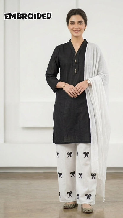 Lawn Cotton STICHED Embroidered 3-Piece Suit
