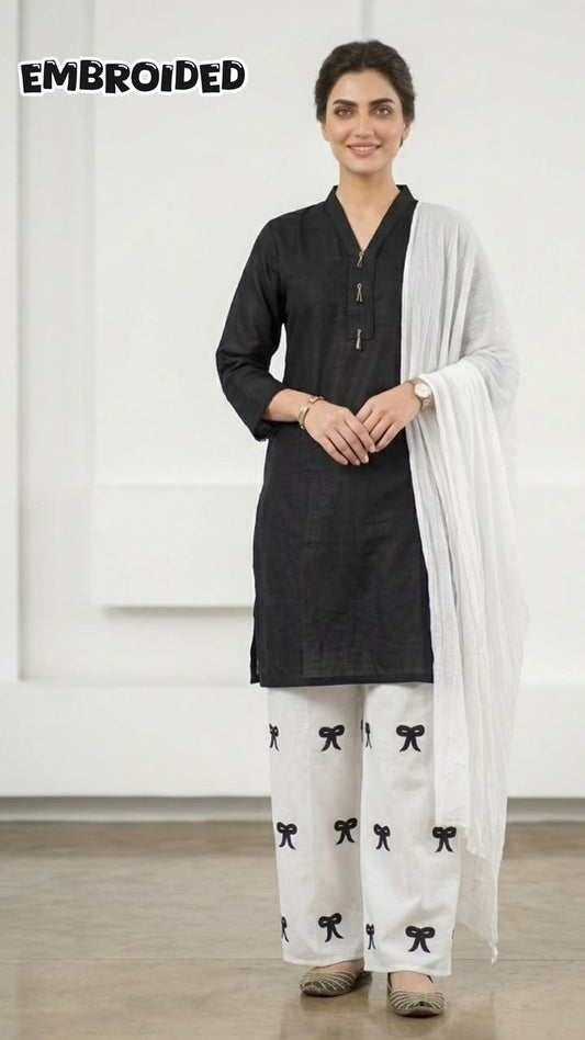 Lawn Cotton STICHED Embroidered 3-Piece Suit