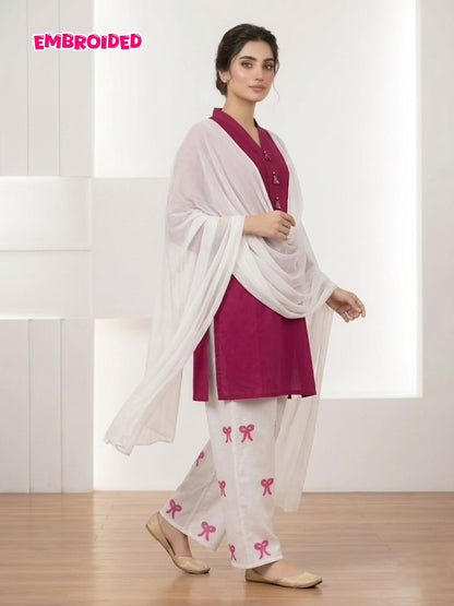 Lawn Cotton STICHED Embroidered 3-Piece Suit