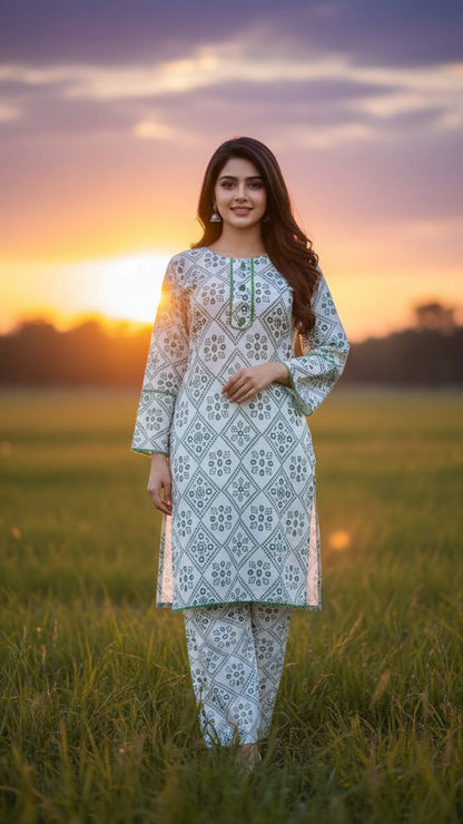 Ever Green SUMMER LINEN 2 PIECE-Chunri (66)